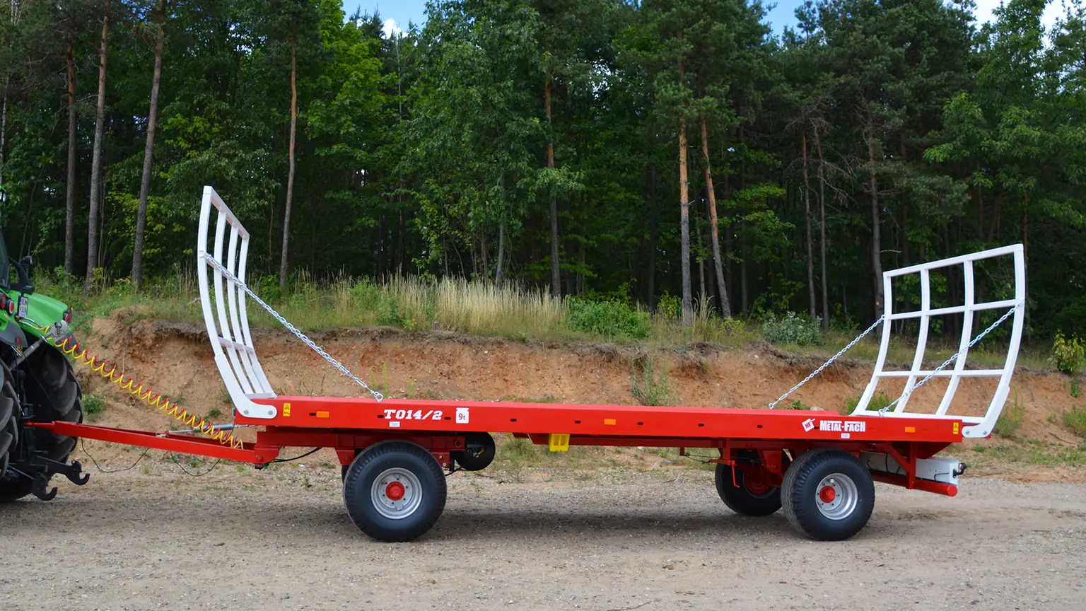 Przyczepa platforma do bel dwuosiowa METAL-FACH T014/1 7t, zdjęcie 1