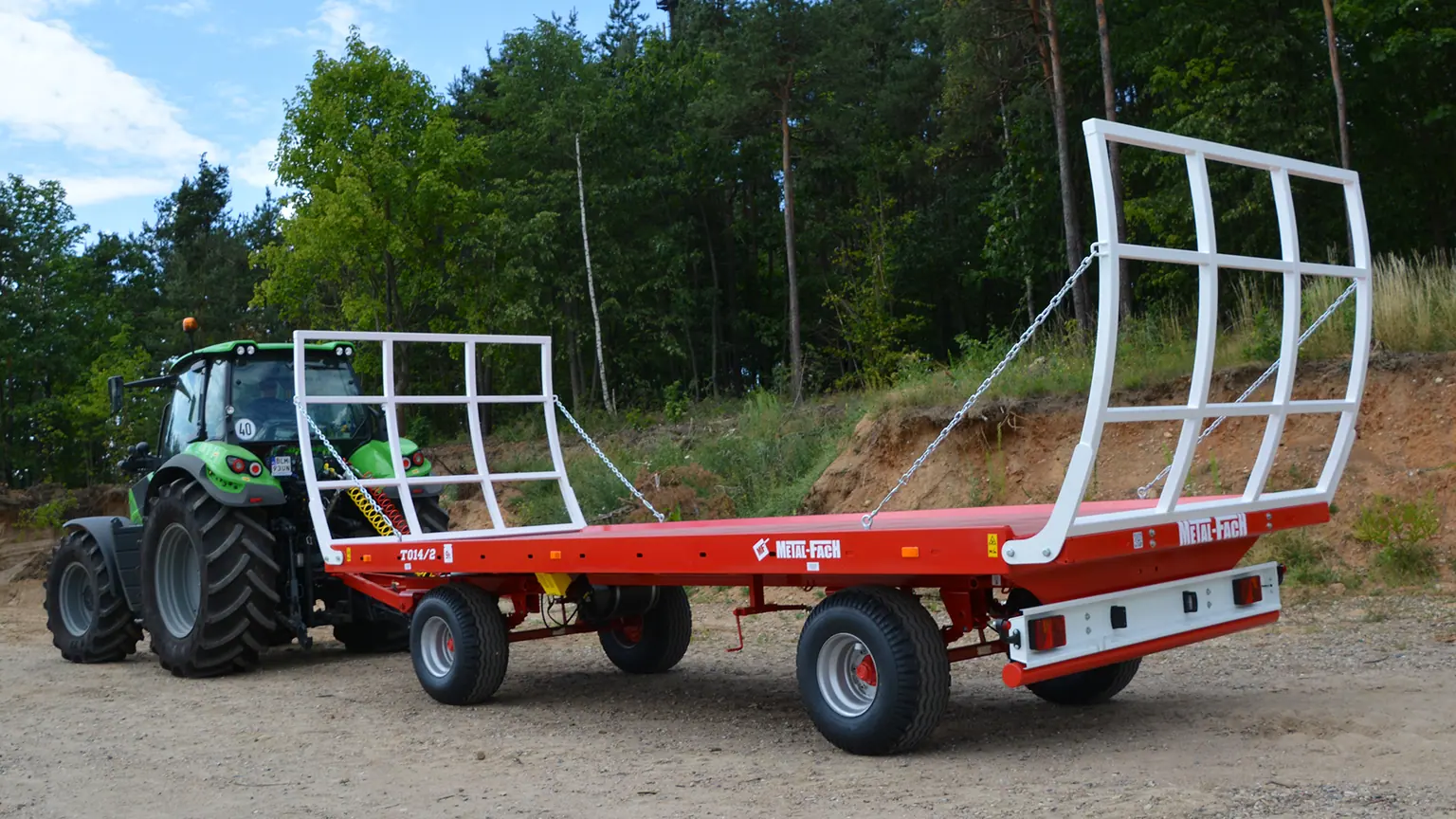 Przyczepa platforma do bel dwuosiowa METAL-FACH T014/1 7t, zdjęcie 3